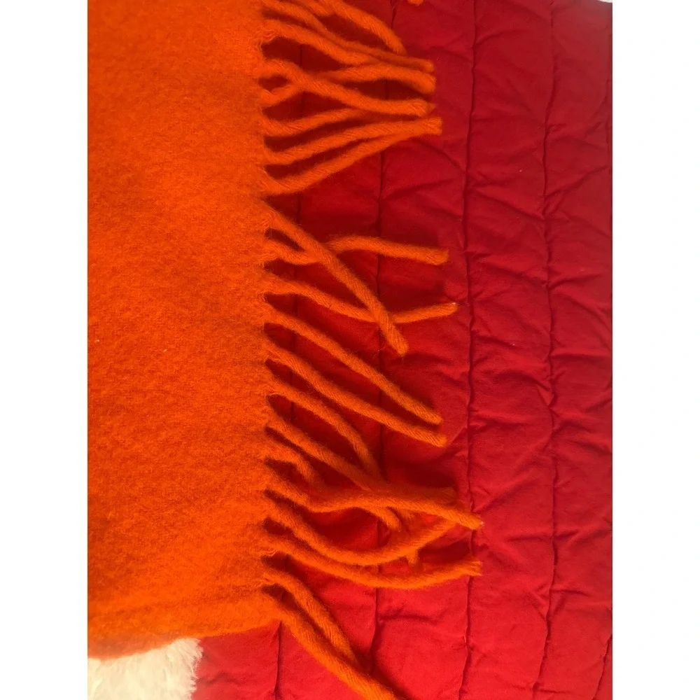 Pendleton Vintage Texas Longhorns collegiate Wool Blanket Orange Fringed Throw